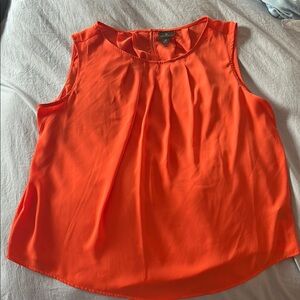 Worthington Orange Pleated Relaxed Blouse
